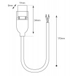 Conector de conexión y alimentación V8 para tira LED 230V de 12mm con cable 150mm